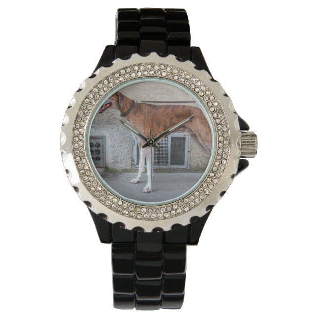 Elder Brindle Greyhound Horloge (Voorkant)