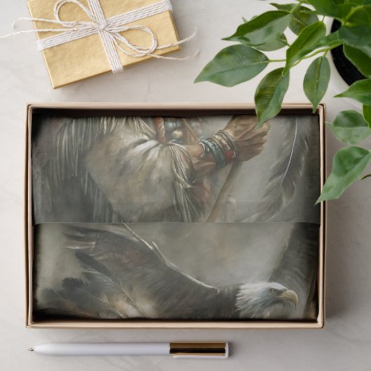 Elder Chief & Landing Eagle Decoupage Tissuepapier (Geschenk)