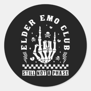 Elder Emo Club Nog Steeds Niet Een Fase Skelet Han Ronde Sticker