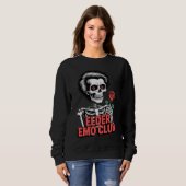 Elder Emo Club Skeleton Holding Rose Design Trui (Voorkant volledig)