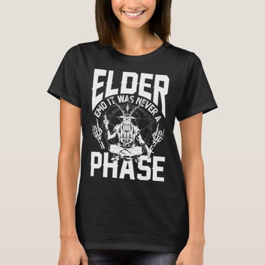 Elder Emo It Was Never A Phase Gothic Skeleton  4 T-shirt (Voorkant)