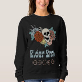 Elder Emo Retro Groovy Skeleton Goth and Gothic Fl Trui (Voorkant)