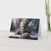 Elder Fairy Woman Takes a Bath in a Paarse Tub Kaart (Voorkant)