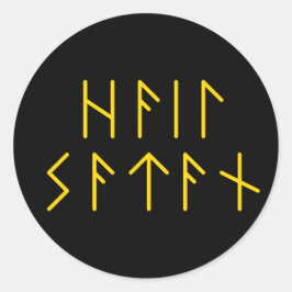 Elder Futhark Hail Satan Ronde Sticker