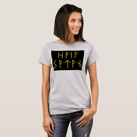 Elder Futhark Hail Satan T-shirt (Voorkant volledig)