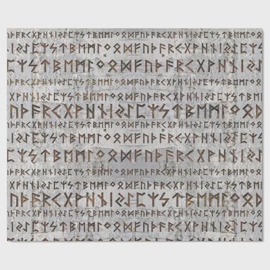 Elder Futhark Pattern op berkentextuur Cadeaupapier (Vlak)