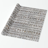 Elder Futhark Pattern op berkentextuur Cadeaupapier (Uitgerold)