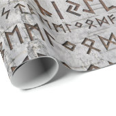 Elder Futhark Pattern op berkentextuur Cadeaupapier (Rol Hoek)