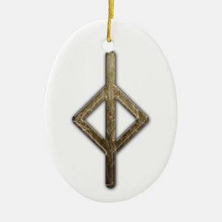 Elder Futhark Rune Jera Keramisch Ornament