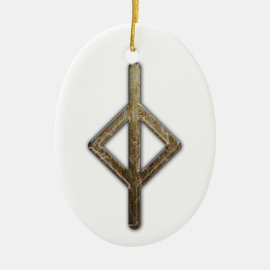 Elder Futhark Rune Jera Keramisch Ornament (Voorkant)