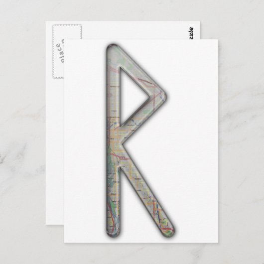 Elder Futhark Rune Rad Briefkaart (Voorkant / Achterkant)