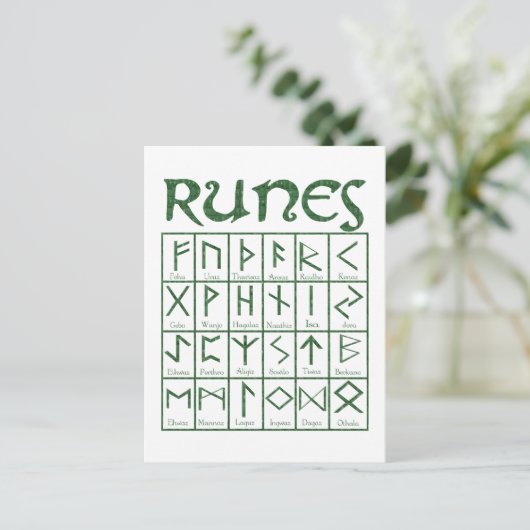 Elder Futhark Runes Briefkaart (Staand voorkant)