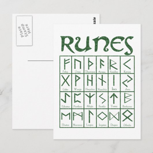 Elder Futhark Runes Briefkaart (Voorkant / Achterkant)