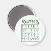 Elder Futhark Runes Magneet (Voorkant / Achterkant)