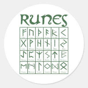 Elder Futhark Runes Ronde Sticker