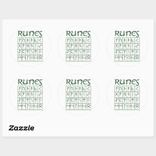 Elder Futhark Runes Ronde Sticker (Vel)