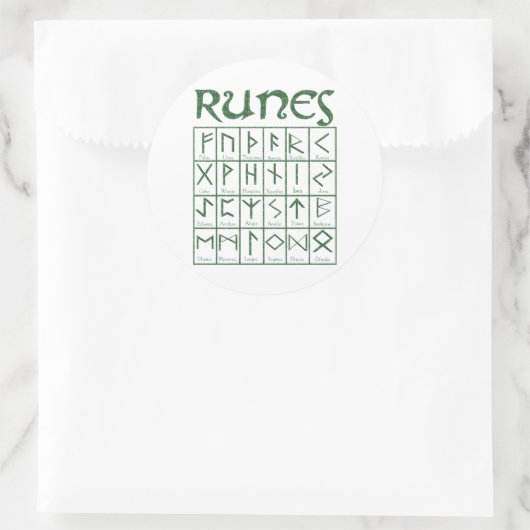 Elder Futhark Runes Ronde Sticker (Tas)