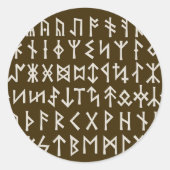 Elder Futhark Runes Ronde Sticker (Voorkant)