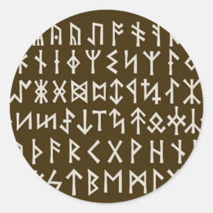 Elder Futhark Runes Ronde Sticker