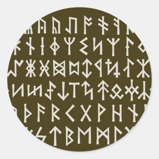 Elder Futhark Runes Ronde Sticker (Voorkant)
