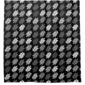 Elder Leaf Pattern Black White Grey Douchegordijn (Voorkant)