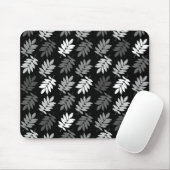 Elder Leaf Pattern Black White Grey Muismat (Met muis)