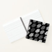 Elder Leaf Pattern Black White Grey Notitieboek (Binnen)