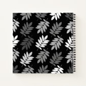 Elder Leaf Pattern Black White Grey Notitieboek (Achterkant)