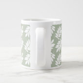 Elder Leaf Pattern White on Green Grote Koffiekop (Achterkant)