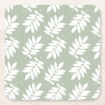 Elder Leaf Pattern White on Green Kartonnen Onderzetters<br><div class="desc">Rustic Elder tree leaf silhouette in a surface pattern design with white detail on a green background.</div>