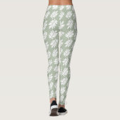 Elder Leaf Pattern White on Green Leggings (Achterkant)