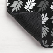 Elder Leaf Rpt Pattern Black White Grey Muismat (Hoek)