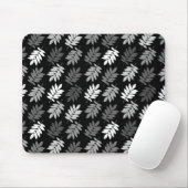 Elder Leaf Rpt Pattern Black White Grey Muismat (Met muis)