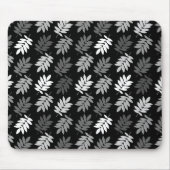 Elder Leaf Rpt Pattern Black White Grey Muismat (Voorkant)