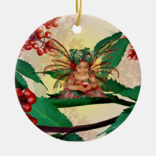 Elderberry Fairy Keramisch Ornament (Voorkant)