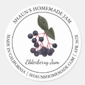 Elderberry Jam Modern label (Voorkant)