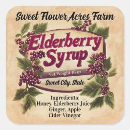 Elderberry Syrup Business Product Bottle Label