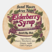 Elderberry Syrup Business Product Bottle Label (Voorkant)