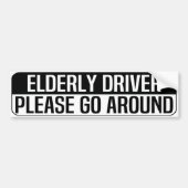 elderly driver please go around bumpersticker (Voorkant)