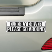 elderly driver please go around bumpersticker (Op auto)