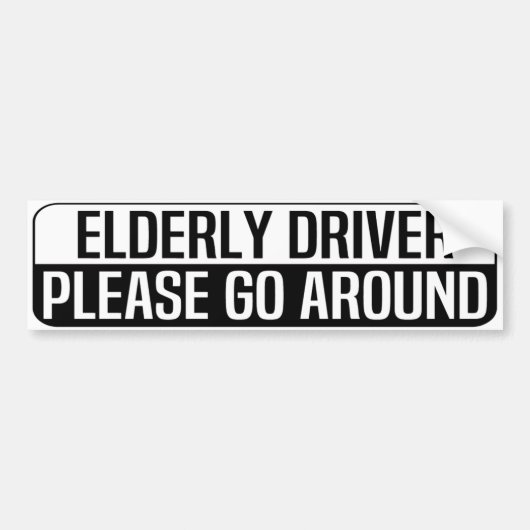 elderly driver please go around bumpersticker (Voorkant)