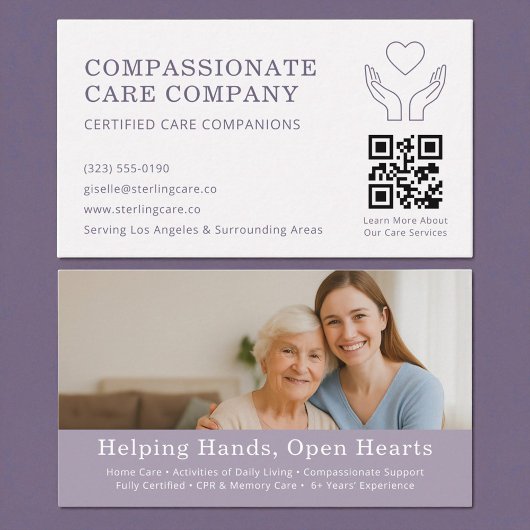 Elderly Home Help Professional QR Code Visitekaartje