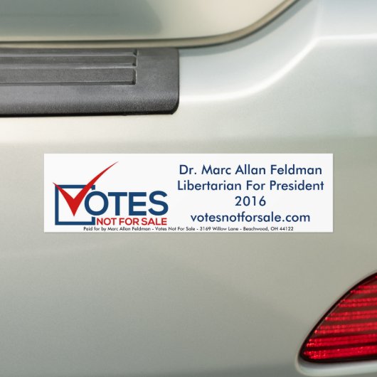 eldman voor President - Libertarian 2016 Bumpersticker (Op auto)