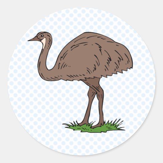 Eldon Emu Ronde Sticker (Voorkant)