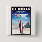 Eldora Colorado reisposter. Vierkante Button 5,1 Cm (Voorkant)
