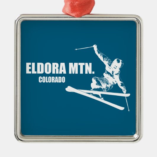 Eldora Mountain Colorado Skier Metalen Ornament (Voorkant)