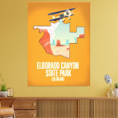 Eldorado Canyon State Park-kaart Canvas Afdruk (Insitu (Woonkamer))