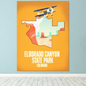 Eldorado Canyon State Park-kaart Canvas Afdruk (Insitu (Houten vloer))