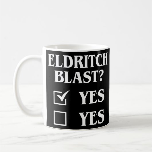 Eldritch Blast Yes Funny Tabletop RPG Meme Koffiemok (Links)