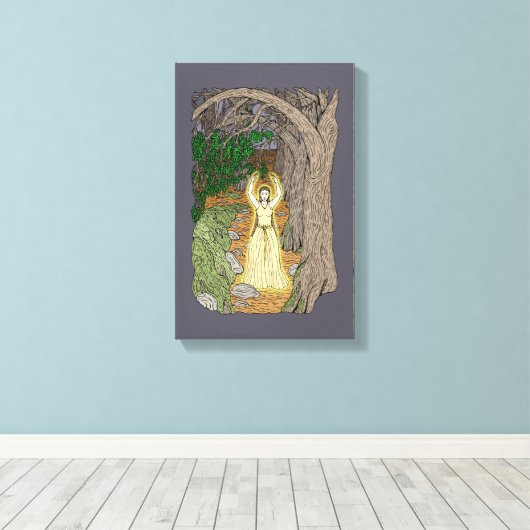 Eldritch Meesteres (Fairy Lady in Bos) Canvas Afdruk (Insitu (Houten vloer))